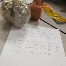Sam Chai - Reflecting process in the egg-drop activity, a method for students to build on writing skills and critical thinking